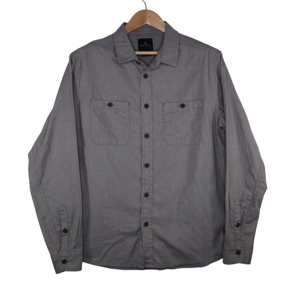 Sitka Gear Shirt Men's Large Gray Ambary Long Sleeve Button Up Outdoor Hunting